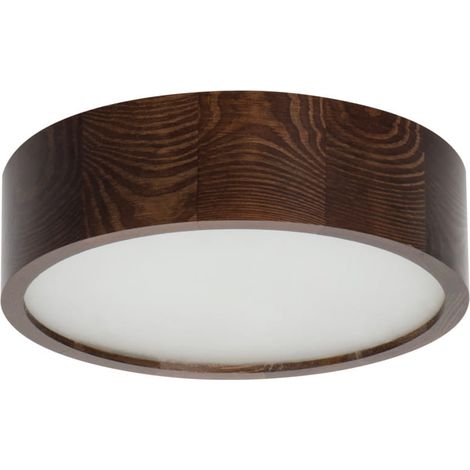 Plafonnier Kanlux Jasmin rond bois wengé 28cm E27 (1/3)