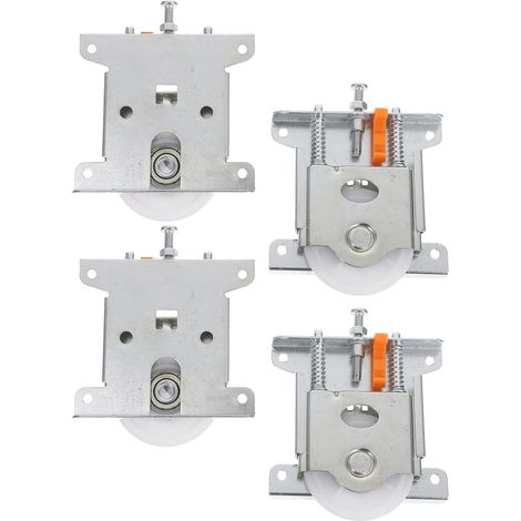 Lot de 4 roulettes pour portes coulissantes d'armoire en métal, capacité de charge lourde, design à roulement haute précision, adaptées aux cuisines et salles de bain, finition (1/5)