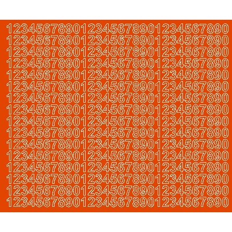 Autocollants chiffres auto-adhésifs 1 cm, orange mat. (1/2)