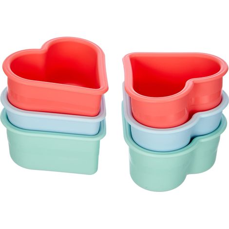 Lurch 83019 FlexiForm - Set di 6 stampi in silicone per cuoricini, dimensioni 6,5 x 6 x 3 cm (1/4)