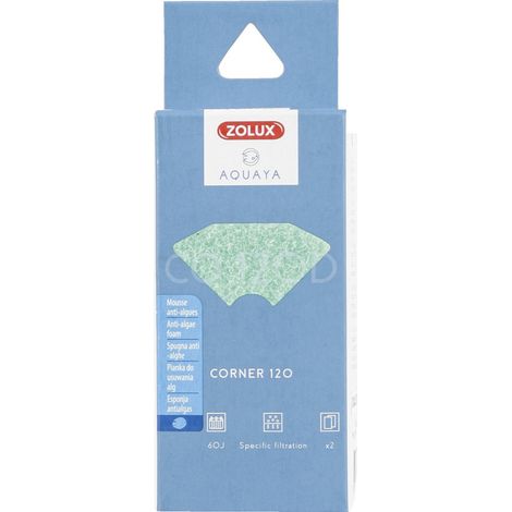 Filtre pour pompe corner 120, filtre CO 120 D mousse anti algues x 2. pour aquarium - zolux