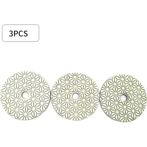 Ensemble de 3 disques de polissage secs/humides de 100 mm (4 pouces), outil de polissage en 3 étapes pour granit, marbre et béton. (1/5)