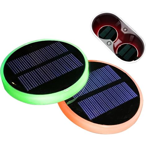 Lumières LED pour Porte-De Bouteilles De Voiture 1 Paire Solaire Antidérapant Chargement USB Décoration Intérieure - Porte-LED,pour Voiture, Tableau De Bord, Ambiance, Voyage (1/5)