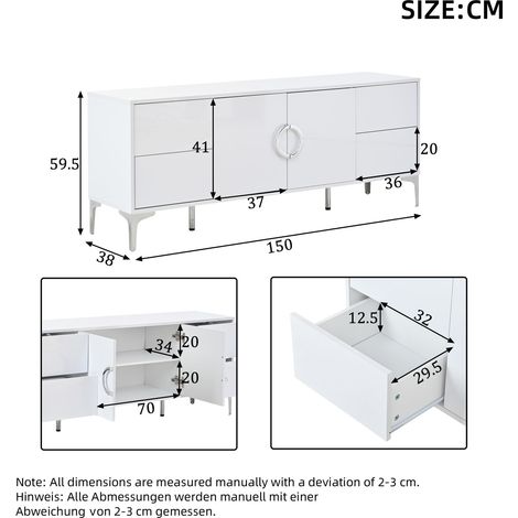 Modulares Sofa aus MDF in Weiß 150 x 38 x 59.5 cm HOMAIRE (1/5)