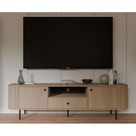 Meuble tv arrondi en bois 180cm LILIO (1/5)