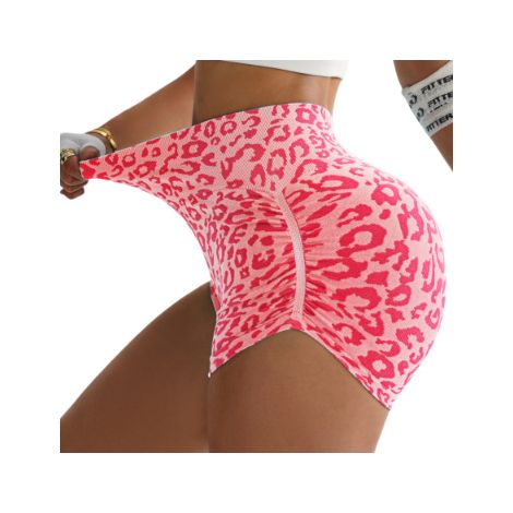 Short de cyclisme taille haute à imprimé léopard pour femme, short élastique gainant le ventre (1/4)