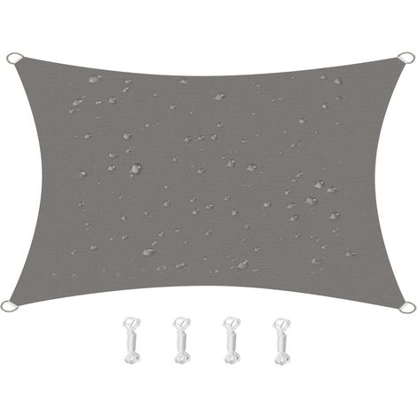 Vela oscurante da giardino, protezione UV, impermeabile, rettangolare, grigia, 2x3 m