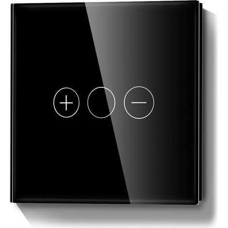 Interrupteur variateur WiFi tactile intelligent en verre LED Noir 90-250 V 2,4 GHz conducteur neutre nécessaire 86 mm (1/5)