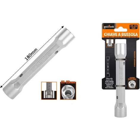 Trade Shop - Chiave A Bussola Tubo Esagonale Da 180 Mm Doppie Bocche Esagonali 21-23 Mm 97555 - (1/2)