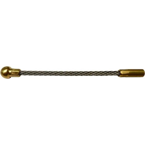 Testa flessibile guida-curve in corda d'acciaio inox, per sonde tiracavi Ø6mm, filettatura M5 - Velamp ASL01
