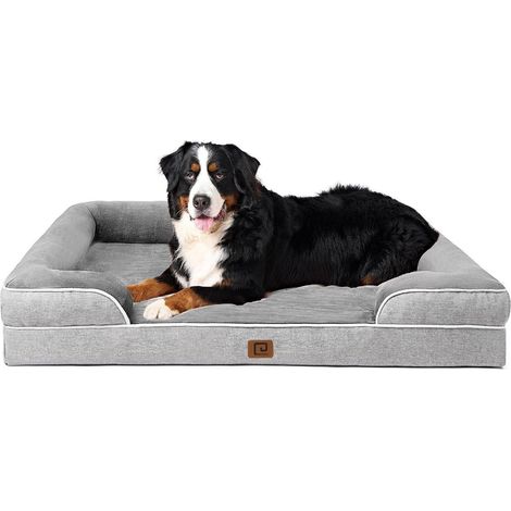 Hundebett Orthopädisches Memoryfoam XXL L 132 x B 104 x H 20 cm Grau (1/5)