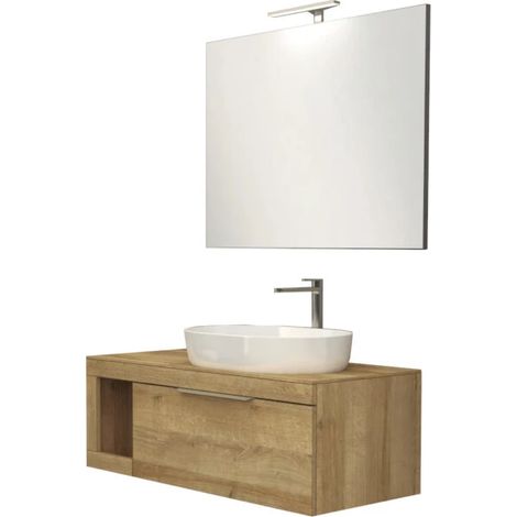 mobile bagno decor bagno "tiziano" colore rovere, 110 cm (1/4)