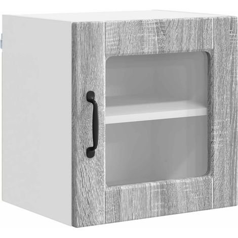 Maison Exclusive - Armario de vidrio para pared PORTO Gris Sonoma