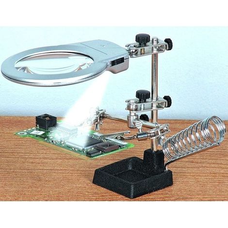 Lentille 2,25' Grossissement 4x Avec Pinces Support De Table Troisième Main Pour Modélisation De Soudage