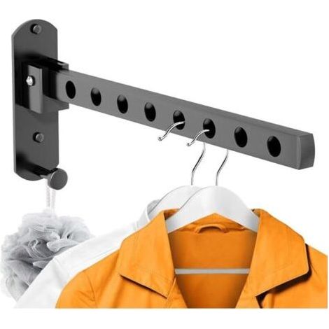 90° Étendoir Mural, Etendoir Linge Exterieur Pliable, Rotation Séchoir À Linge Pliant, Cintre Mural Support de Séchage, Por (1/4)