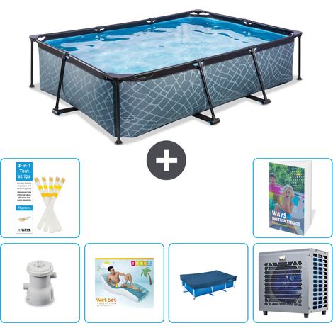 Exit-toys Piscina Exit Rettangolare - Effetto pietra - 300x200x65 cm - 7-pezzi  S207 (1/5)