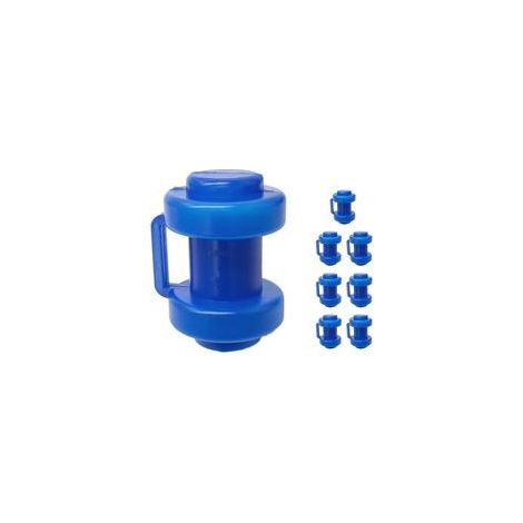 Trampoline Embout de Poteau pour Les Piquets de Filet du Trampoline,Filet de Sécurité Pièce de Rechange,Lot de 8 embouts de protection pour barres de filet de trampoline, 25 mm, bleu (1/5)