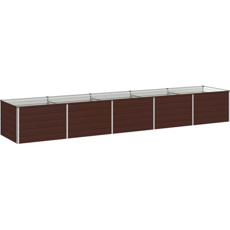 vidaXL Cama de Jardín Elevada Marrón 400 x 80 x 55 cm (1/2)