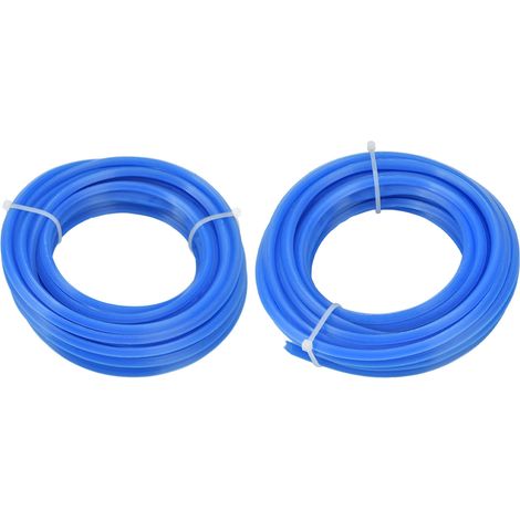 Lot de 2 fils de coupe-bordures en nylon bleu de 4 mm, accessoires pour tondeuses Husqvarna, 5 m / 16,4 pi (1/5)