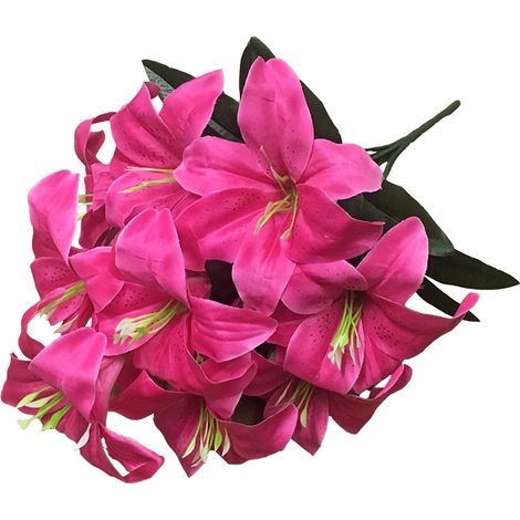 lys artificiel têtes faux fleur artificielle fête de mariage décor Bouquet maison hôtel bureau jardin artisanat Art bulle 2 pièces 10 Rose (1/4)