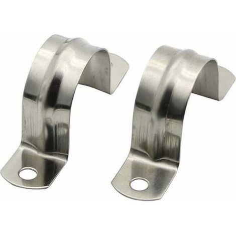 60mm/2.36" 2pcs Collier de Serrage de Tuyau 304 Clips de Tuyau en Acier Inoxydable Sangles de Tuyau en Forme de U Clip de SelleClips de Tension de Sangle de Tube à Deux Trous Collier de Serrage (1/5)