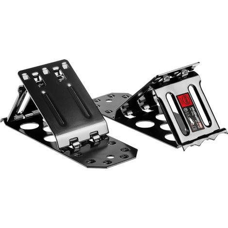 HEYNER® Unterlegkeile Auffahrkeile Metallkeil klappbare Keile 1 Paar (2 Stück) KFZ universal Wegroll-Stopp