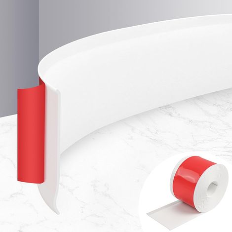 PVC Soft Skirting Board, Easy Bend Edgeband, Self-Adhesive Skirting Boards, Kitchen Skirting Boards, Flexible Skirting Board for Kitchen, Bathroom, Bedroom (1/5)