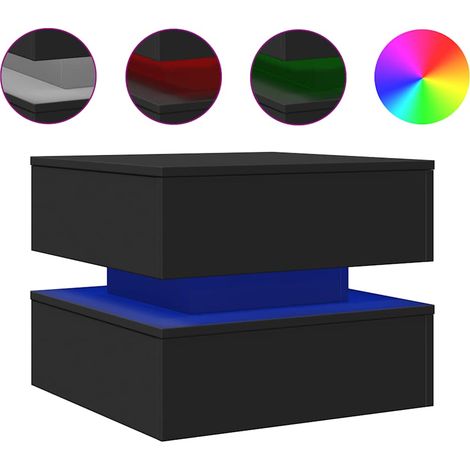 Maison Exclusive - Mesa de centro con luces LED negro 50x50x40 cm