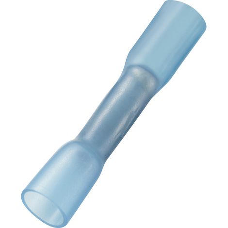 TRU COMPONENTS 739128 Stoßverbinder mit Schrumpfschlauch 1.50 mm² Vollisoliert Blau 30 St.