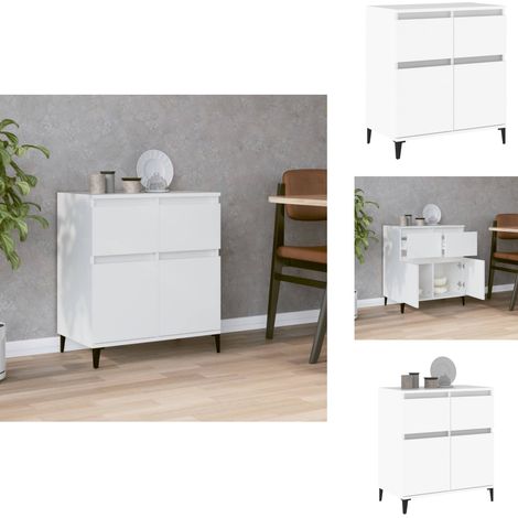 Buffet Blanc 60x35x70 cm Bois d'ingénierie - Buffet Blanc - Meuble De Rangement - Commode - Armoire - Mobilier De Salon (1/5)