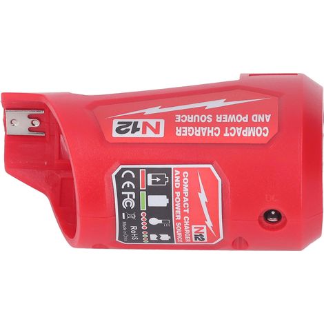 Chargeur de batterie M12/N12 et adaptateur secteur portable 48-59-1201 49-24-2310 avec prise murale 2,1 A, port USB et prise CC 12 V compatible avec les batteries à enveloppe chauffante Milwaukee M12/ (1/5)