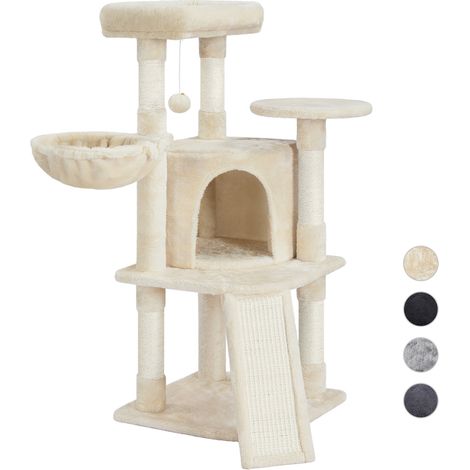 Yaheetech Tiragraffi Albero per Gatti con Posatoio Gattini in Corda Sisal Graffiatoio con Palla 106 cm Beige