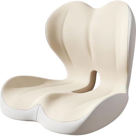 Coussin orthopédique avec dossier et soutien latéral, coussin d'assise ergonomique en mousse à mémoire de forme, pour bureau, voiture, maison, coccyx, respirant, coussin d'assise orthopédique (1/5)
