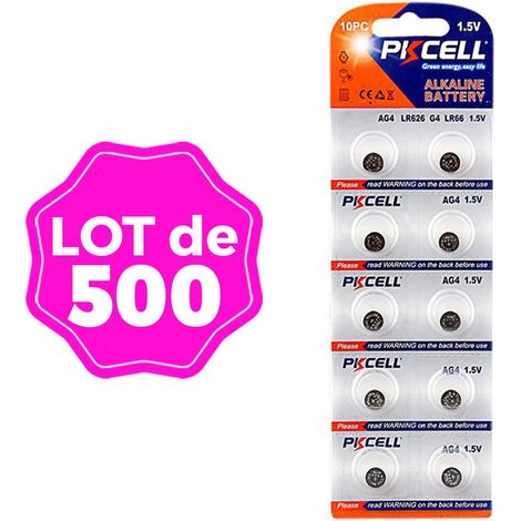 500 Piles Bouton AG4 Super Alcaline 1.5V Kodak (1/2)