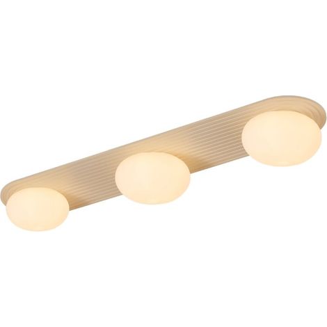 Plafonnier 3 spots minimaliste gris-beige Glowbells Rabalux G9 25W abat-jour blancs (1/3)
