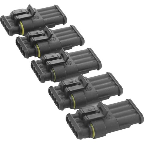 5 connecteurs électriques étanches 4 broches, fiche étanche pour voiture, camion, moto, bateau (1/5)