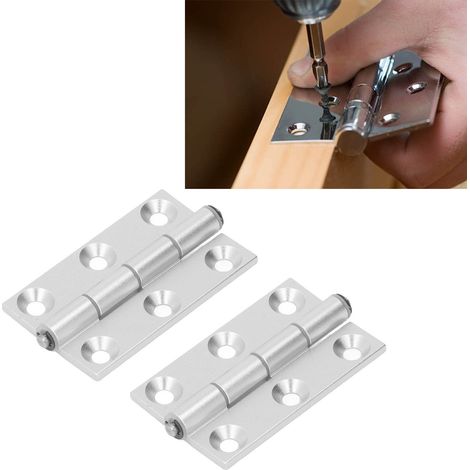 Charnière pliante en profilé aluminium HHPSNL6 en 2 pièces, douille en résine et axe. (1/5)