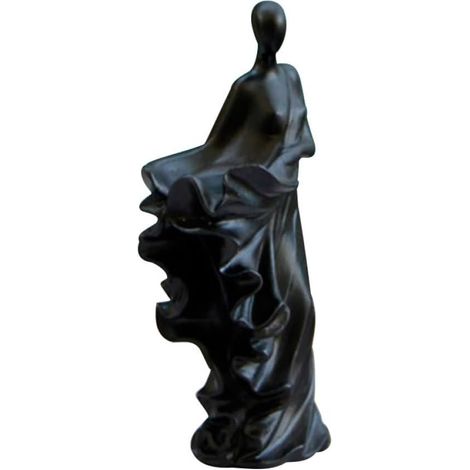 Sculpture Résine Femme Abstraite Noire Minimaliste Décoration Intérieure Moderne Délicate pour Bureau ou Étagère Présent Femme Décoration Maison (1/5)