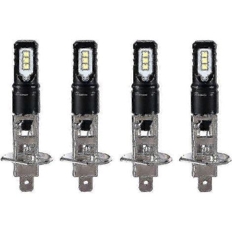 Kit de 4 ampoules LED H1 6000K blanc ultra-brillant 6000LM pour phares (feux de route)