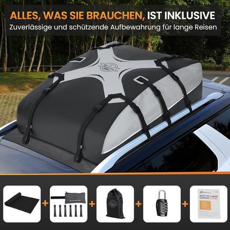 Coffre de toit voiture 580L étanche – Charge maximale 20 pieds cubes – 132×100×46cm – 6 crochets de porte – Pour SUV, camion, berline