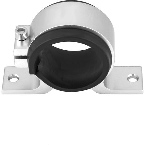 Support de montage de pompe à carburant en alliage d'aluminium 50mm, collier de fixation pour filtre unique, argenté, pour voiture (1/5)