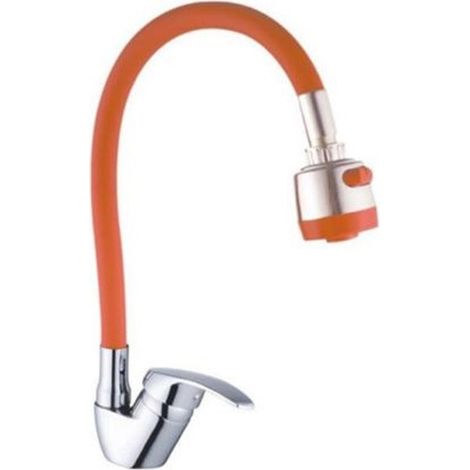 Cleafe - Miscelatore Rubinetto Lavabo A Doccia Doccetta Casa Cucina Flessibile Arancione -