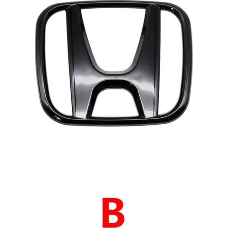(Noir brillant, 140 mm x 113 mm - U00) - 1 emblème de calandre avant/coffre en ABS pour Honda Civic, Accord, Jazz, CRV, BRV, HRV, Insight, Pilot, Passport et TYPE-R. Accessoires (1/5)