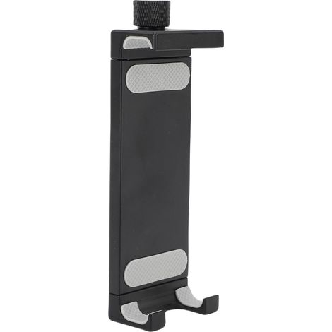 Support pour tablette réglable en hauteur (120 à 250 mm), fixation par clip avec vis 1/4" pour streaming vidéo, visioconférence et selfies. (1/5)