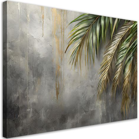 Tableau déco Palmiers sur fond de béton 100x70 (1/5)