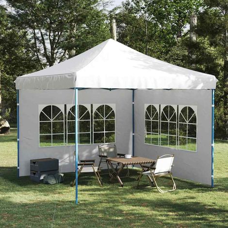 Lot de 2 Paroi de tente de réception - Accessoire pour tente et tonnelle avec fenêtre PE Blanc BV739548 - BonneVie (1/3)