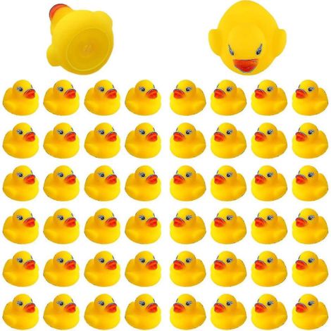 Lot de 50 canards en caoutchouc pour bain, jouets de baignade pour enfants, figurines flottantes multicolores. (1/3)