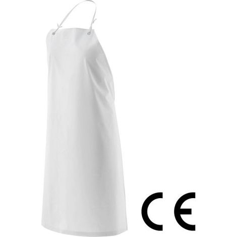 GREMBIULE PVC BIANCO CON PETTORINA CM 90X120 PER CASEIFICIO O MACELLERIA (22019)