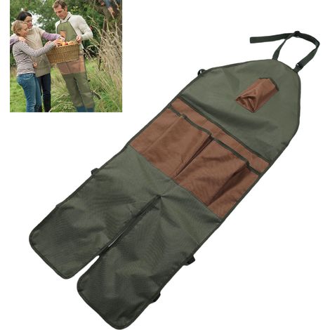 Nouvelle Jupe de Jardinage avec Poche Multiple pour la Taille et les Jambes, Parfaite pour le Bricolage et le Jardin, Vert Militaire et Marron - KZQ (1/5)