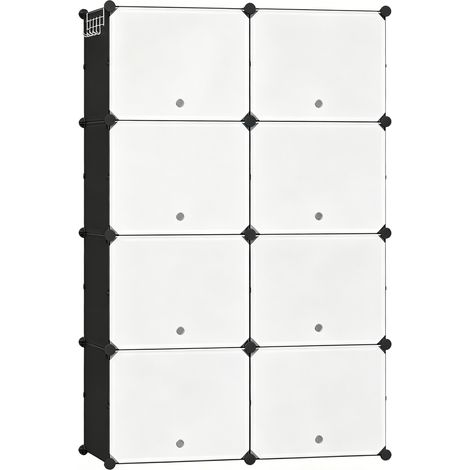 Organisateur à chaussures modulable en ABS, métal et PP, 32 paires, noir et blanc, 94 x 36,5 x 144 cm (1/5)